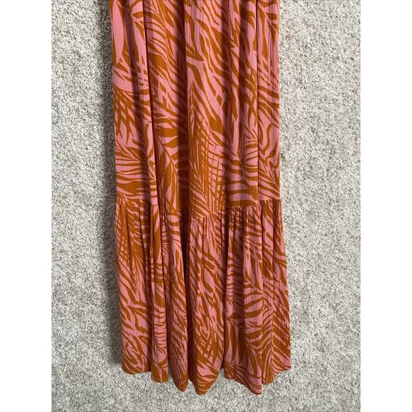 Goa Beachwear‎ By Japna Pink/Orange Palm Leaves Maxi Dress Small - Picture 3 of 8